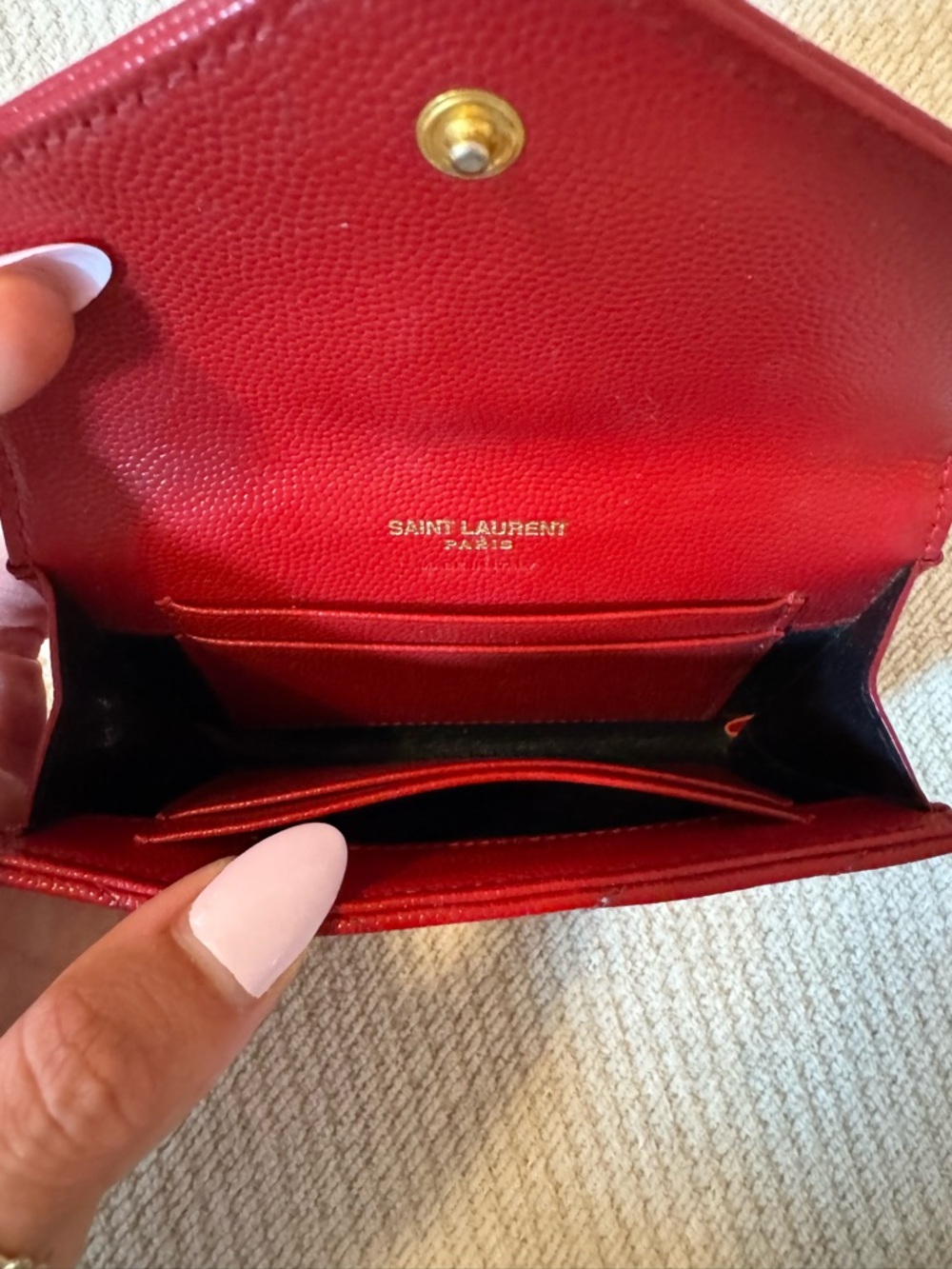 YSL Red Cassandre Wallet - Picture 5 of 8